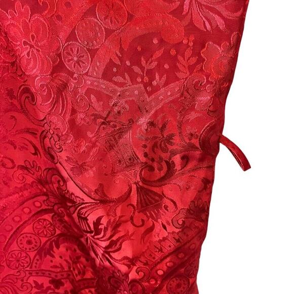 Victorias Secret Gold Label Vintage Red Satin Floral Sleepwear Lounge Robe O/S - Picture 11 of 16